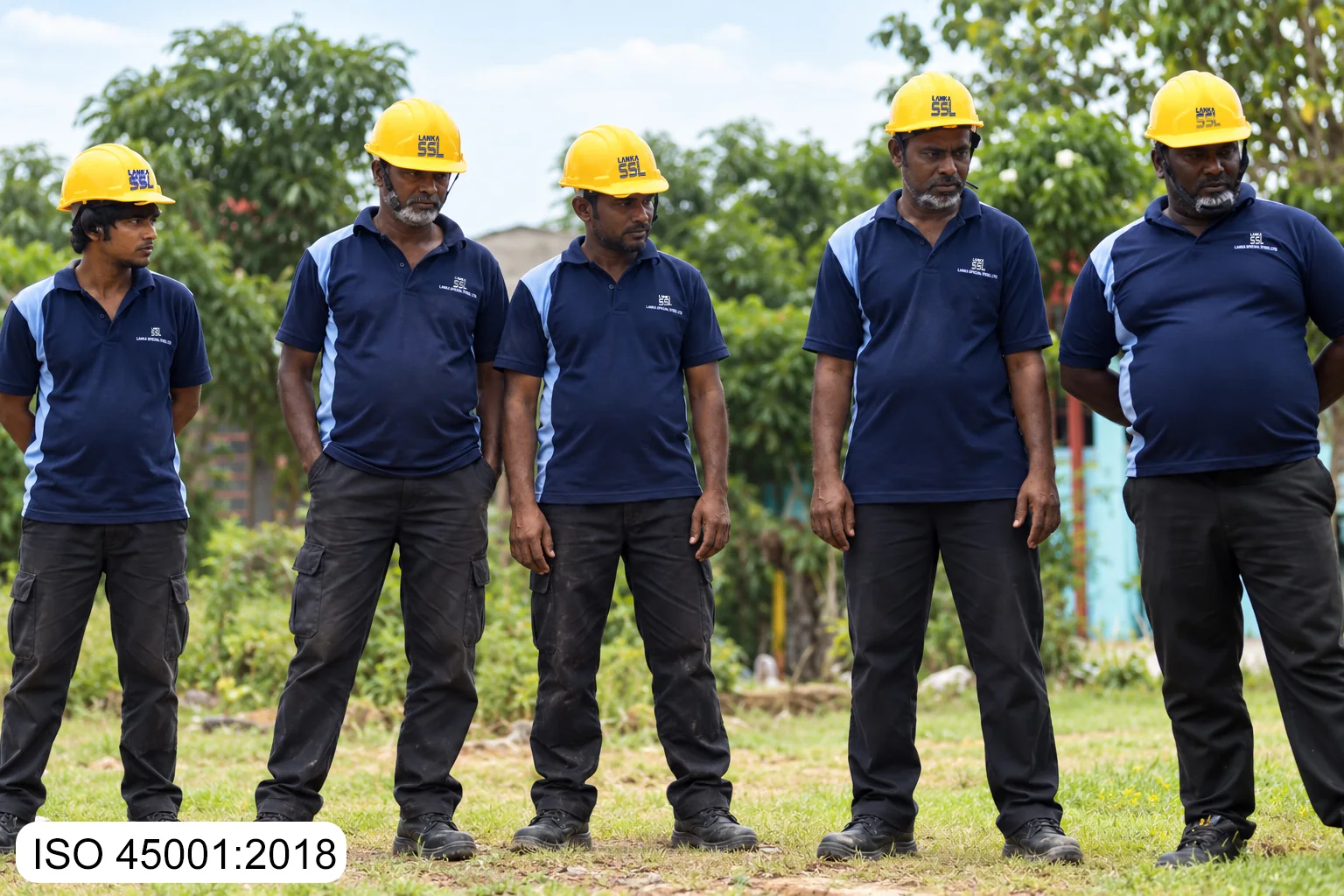 Lanka SSL team in safety gear at the factory